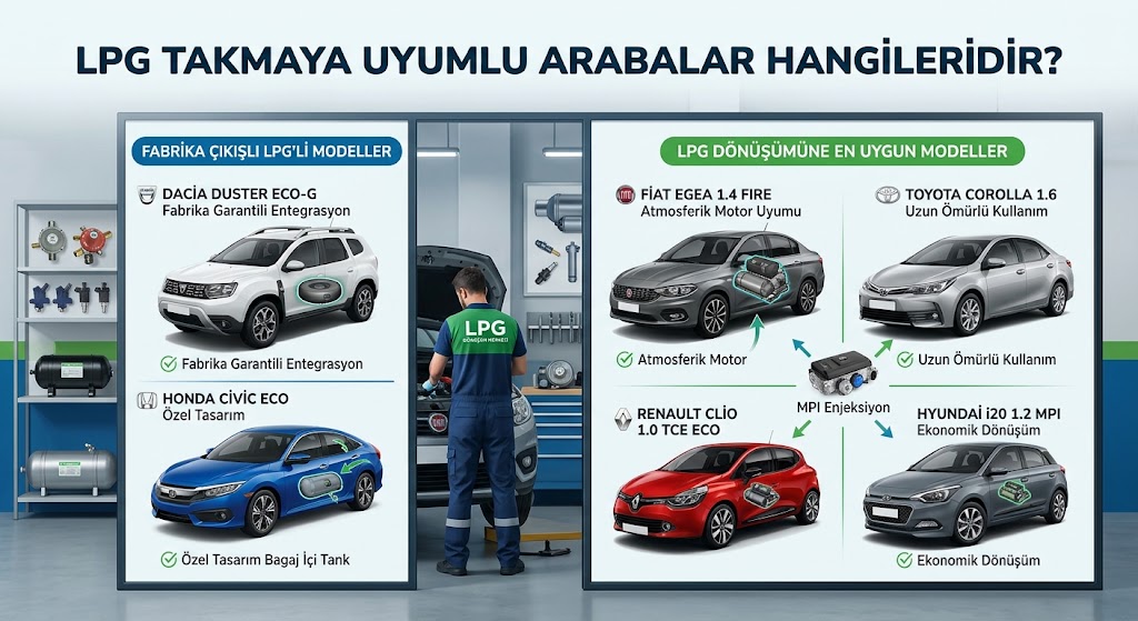 LPG Takmaya Uyumlu Arabalar Hangileridir?